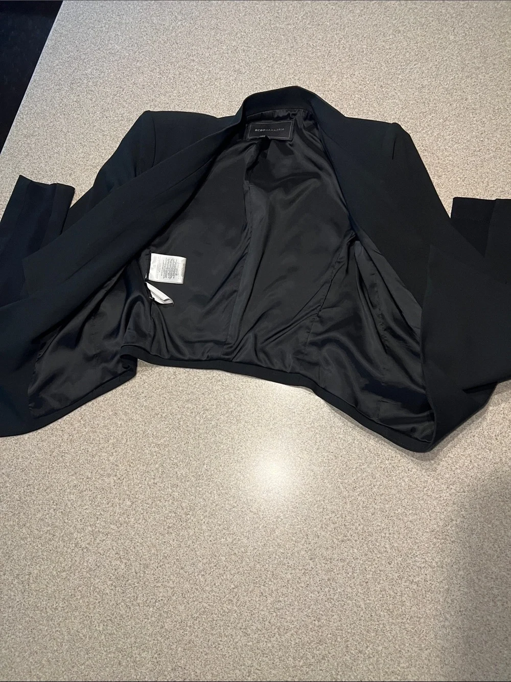 ❤️ BCBGMaxAzria Candice Black Asymmetric Blazer - Picture 8 of 9